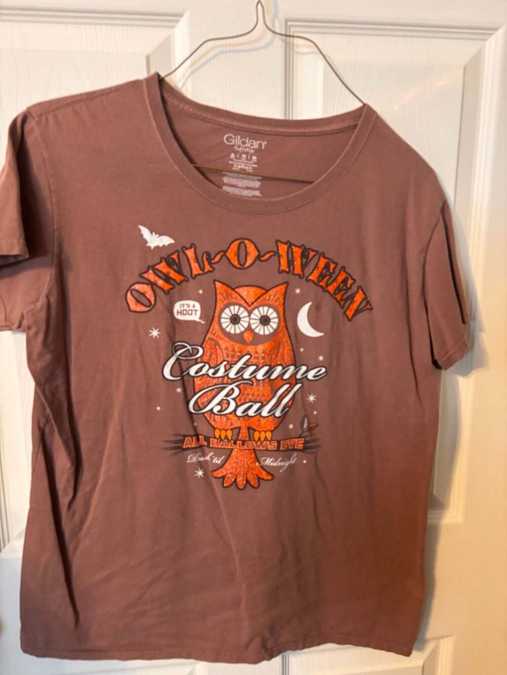 Gildan Owl-O-Ween Halloween Costume Ball T-Shirt Size XL